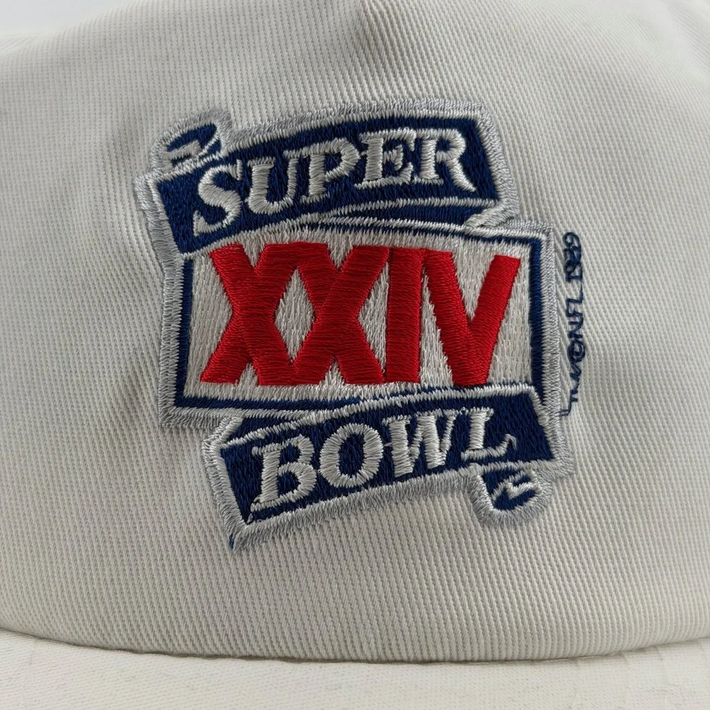 Vintage Annco Super Bowl XXIV Snapback Hat Mens OSFM‎ White 1989 NFL Embroidered